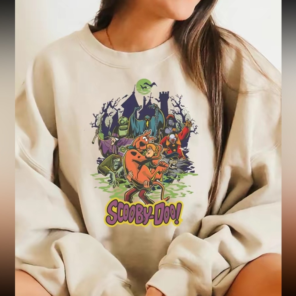 Spooky Scooby Doo Creepy Castle  Crew Neck Sweater